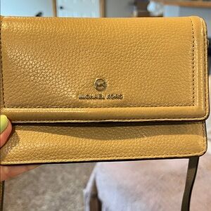 Michael Kors Pebbled Leather Crossbody in Mustard